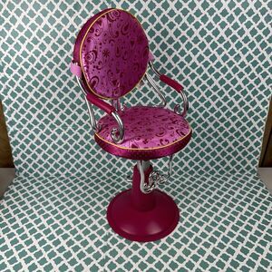 Our Generation Pink Beauty Salon Chair  18" American Girl doll Paisley Pattern